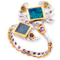 Ocean Cab Sparkle Sterling Silver Couture Opal Ring