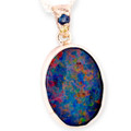 Amber Firefall Couture Sterling Silver Opal Pendant