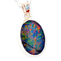 Aurora Radiance Couture Sterling Silver Opal Pendant