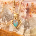 Solar Sweetheart 14kt Yellow Gold Opal Pendant