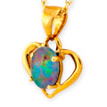 Solar Sweetheart 14kt Yellow Gold Opal Pendant