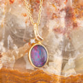 Eternal Flame 14kt Gold  & Diamond Opal Pendant