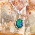 Golden Serenade 14KT White Gold Opal Pendant