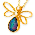 * 1  Golden Butterfly 14kt Gold Opal Pendant