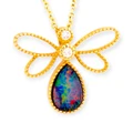 * 1  Golden Butterfly 14kt Gold Opal Pendant
