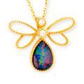 * 1  Golden Butterfly 14kt Gold Opal Pendant