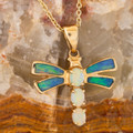 Ethereal Firefly 14KT Gold Opal Pendant