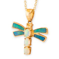 Ethereal Firefly 14KT Gold Opal Pendant