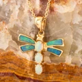 Ethereal Firefly 14KT Gold Opal Pendant