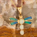 Ethereal Firefly 14KT Gold Opal Pendant