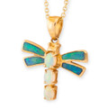 Ethereal Firefly 14KT Gold Opal Pendant