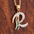Radiantly Ravishing 14KT Gold & Diamond Opal Pendant