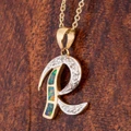 Radiantly Ravishing 14KT Gold & Diamond Opal Pendant