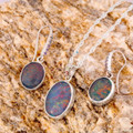 Rainbow Waltz Couture Sterling Silver Opal Jewellery Set