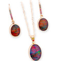 Rainbow Waltz Couture Sterling Silver Opal Jewellery Set