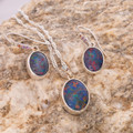 Divine Nature Couture Sterling Silver Opal Jewellery Set