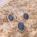 Divine Nature Couture Sterling Silver Opal Jewellery Set