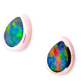 * Aurora Veil 14KT Gold Opal Stud Earrings