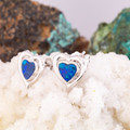 * Love's Dream 14KT Gold Heart Shaped Opal Earrings