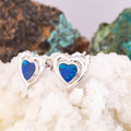 * Love's Dream 14KT Gold Heart Shaped Opal Earrings