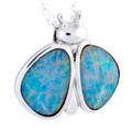 *1 A Ethereal Aurora Butterfly Sterling Silver Opal Pendant