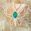 Prism Glow Butterfly Rose Gold Plated Opal Pendant
