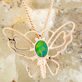 Prism Glow Butterfly Rose Gold Plated Opal Pendant