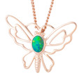 Prism Glow Butterfly Rose Gold Plated Opal Pendant