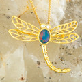 Eternal Spectrum Yellow Gold Plated Opal Pendant