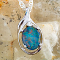 Starlight Echo Sterling Silver Opal Pendant