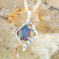 Autumnal Glow Sterling Silver Opal Pendant