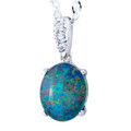 Sunset Horizon Sterling Silver Opal Pendant