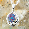 Electric Storm Sterling Silver Opal Pendant