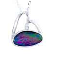 Glacial River Sterling Silver Opal Pendant