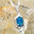 * Hummingbird Jewel Sterling Silver Opal Pendant