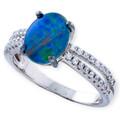 Marine Majesty Sterling Silver  Australian Opal Ring Marine Majesty Sterling Silver  Australian Opal Ring