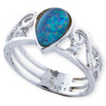 Radiant Spectrum Sterling Silver  Australian Opal Ring Radiant Spectrum Sterling Silver  Australian Opal Ring