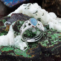 Radiant Spectrum Sterling Silver  Australian Opal Ring Radiant Spectrum Sterling Silver  Australian Opal Ring
