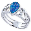 * 1 Spectrum Flame Sterling Silver  Australian Opal Ring