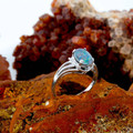 * 1 Firelight Glow Sterling Silver Australian Opal Ring
