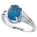 * 1 Firelight Glow Sterling Silver Australian Opal Ring
