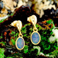 Golden Aurora 18KT Gold Plated Opal Drop Earrings
