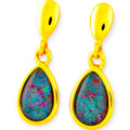Ethereal Radiance 18KT Gold Plated Opal Drop Earrings