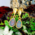 Ethereal Radiance 18KT Gold Plated Opal Drop Earrings
