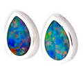 Rainbow Radiance Sterling Silver Opal Stud Earrings Rainbow Radiance Sterling Silver Opal Stud Earrings