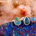 Aurora Bloom Sterling Silver Opal Stud Earrings