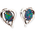 Starlight Glow Heart Shaped Sterling Silver Opal Stud Earrings Starlight Glow Heart Shaped Sterling Silver Opal Stud Earrings