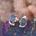 Golden Dawn Sterling Silver Opal Stud Earrings