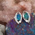 Eternal Grace Sterling Silver Opal Stud Earrings Eternal Grace Sterling Silver Opal Stud Earrings