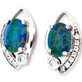 Eternal Grace Sterling Silver Opal Stud Earrings